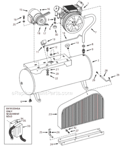 Page A Diagram and Parts List for EX15120HSA 2005 Campbell Hausfeld Compressor